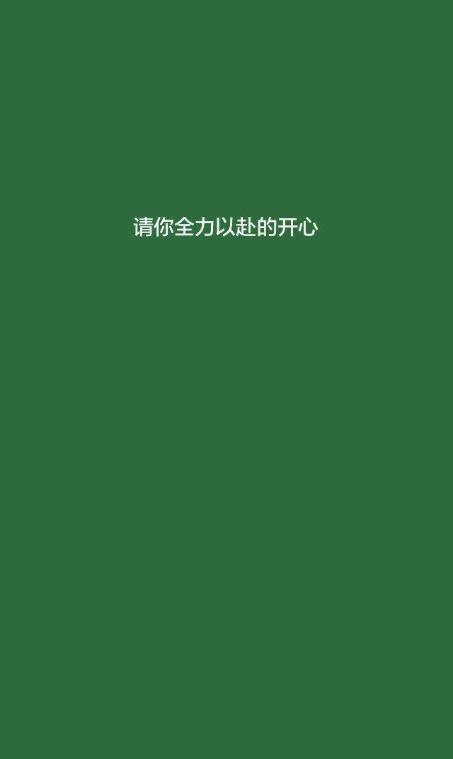 手机壁纸 个性 文字控 背景绿 请你全力以赴的开心 鸡汤