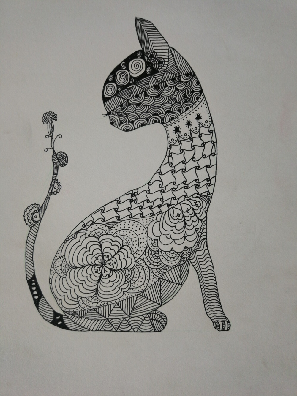 缠绕画，猫猫咪呀