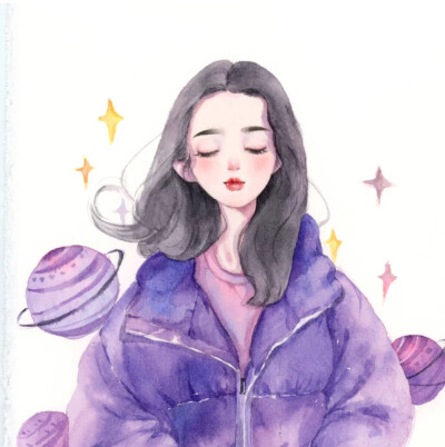 可爱的小姐姐头像(｡•̀ᴗ-)✧
水彩画
cr.@王大可vvv