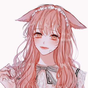 【韩国画师BOYCHA动漫头像】女生头像 粉 猫耳 温柔