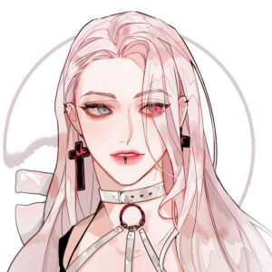 【韩国画师BOYCHA动漫头像】女生头像 酷 唇钉 异瞳 粉色长发 渣女头像（皮）