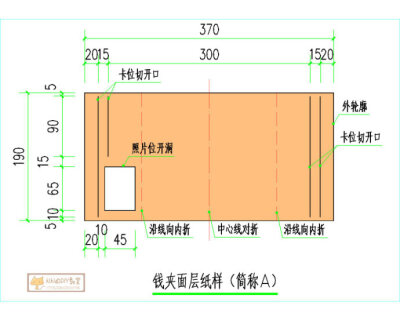 水洗牛皮纸钱包纸样