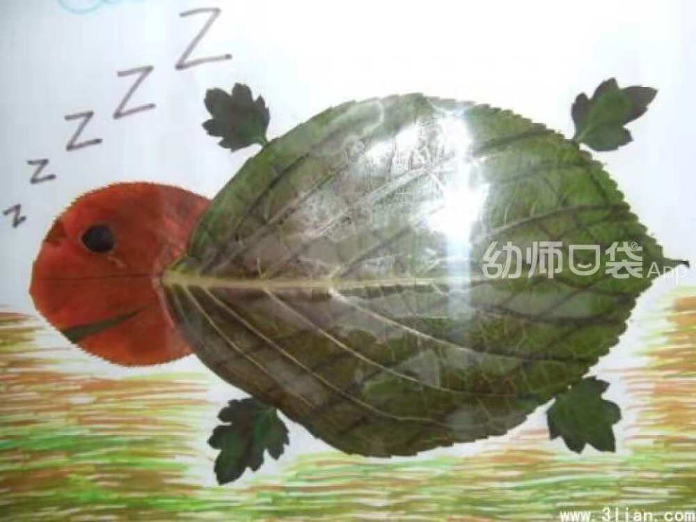 树叶贴画