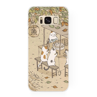 日韩可爱猫原创吃货猫三星S9 S8 plus S6e+ S7 edge Note8 手机壳