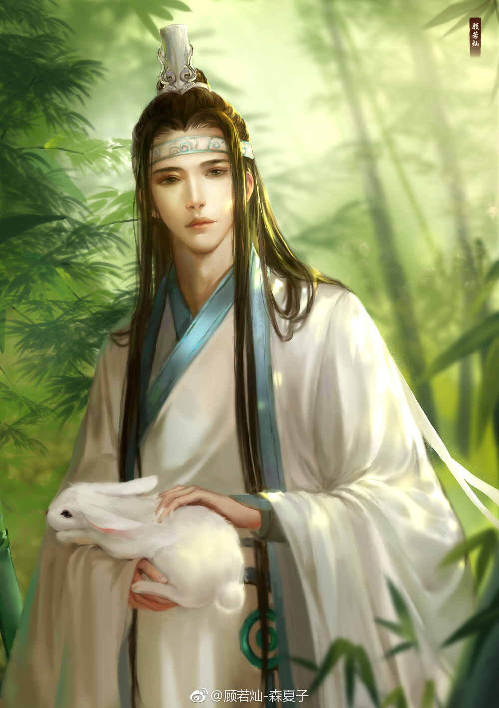 #魔道# 蓝忘机 绘师：顾若灿