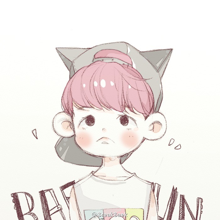 EXO伯贤手绘插画壁纸CR.BreakBaek