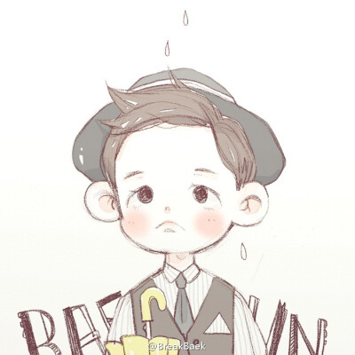 EXO伯贤手绘插画壁纸CR.BreakBaek