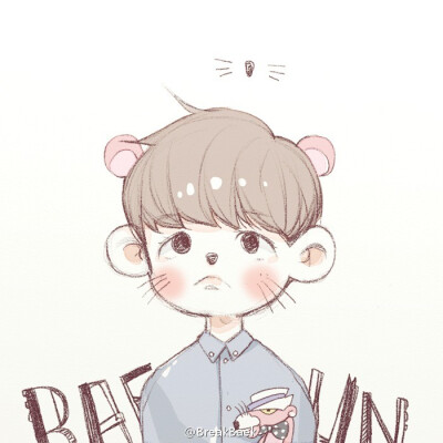 EXO伯贤手绘插画壁纸CR.BreakBaek