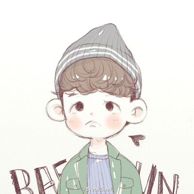 EXO伯贤手绘插画壁纸CR.BreakBaek