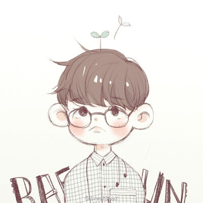 EXO伯贤手绘插画壁纸CR.BreakBaek