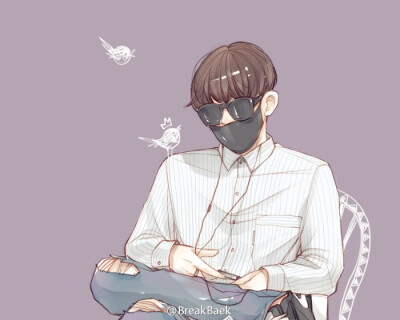 EXO伯贤手绘插画壁纸CR.BreakBaek