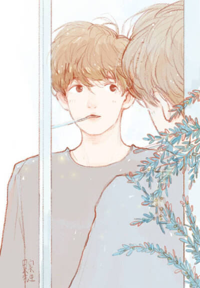 #边伯贤#EXO伯贤fanart手绘画报插画小清新by.breakbaek