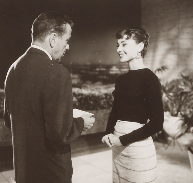 Audrey Hepburn and Humphrey Bogart in Sabrina dir. Billy Wilder (1954)