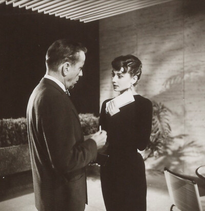 Audrey Hepburn and Humphrey Bogart in Sabrina dir. Billy Wilder (1954)