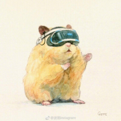 日本插画师Gotte用画笔描绘出小仓鼠的精致生活。ins:gottehamham ​​​​