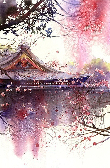 旅行风景 唯美梦幻 古风古典古韵 插画手绘 自然意境 没有永远的韶华