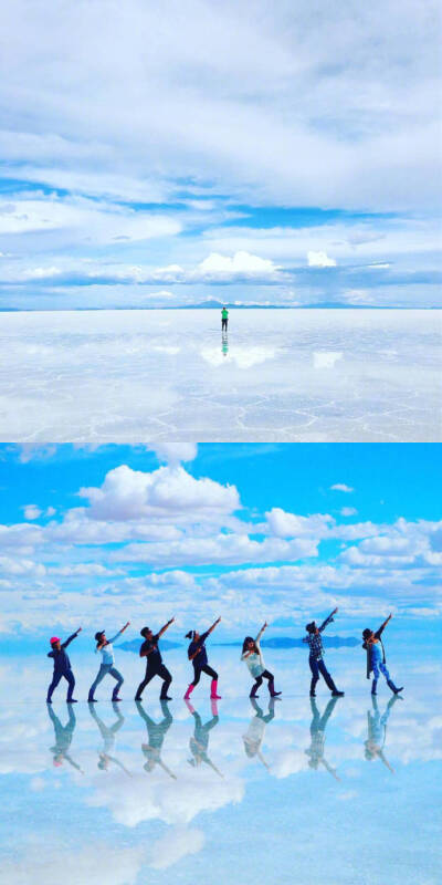 出现在无数日漫op、ed里的地方——天空之境 Uyuni ️️ ​​​​，这是漫画师排着队等着画的地方啊 ​