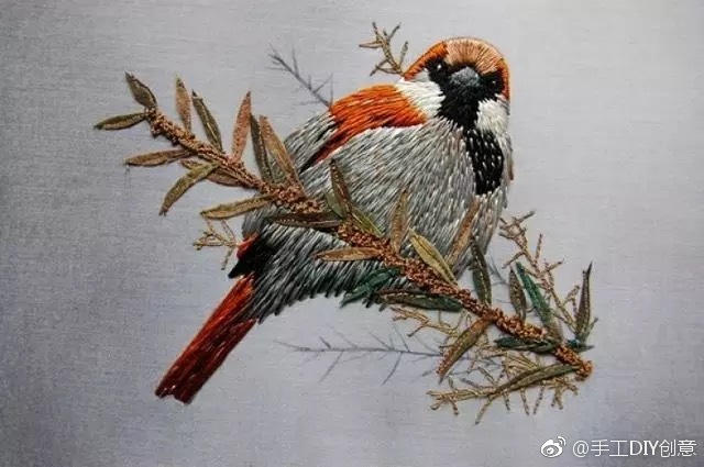 手工花鸟刺绣 ​