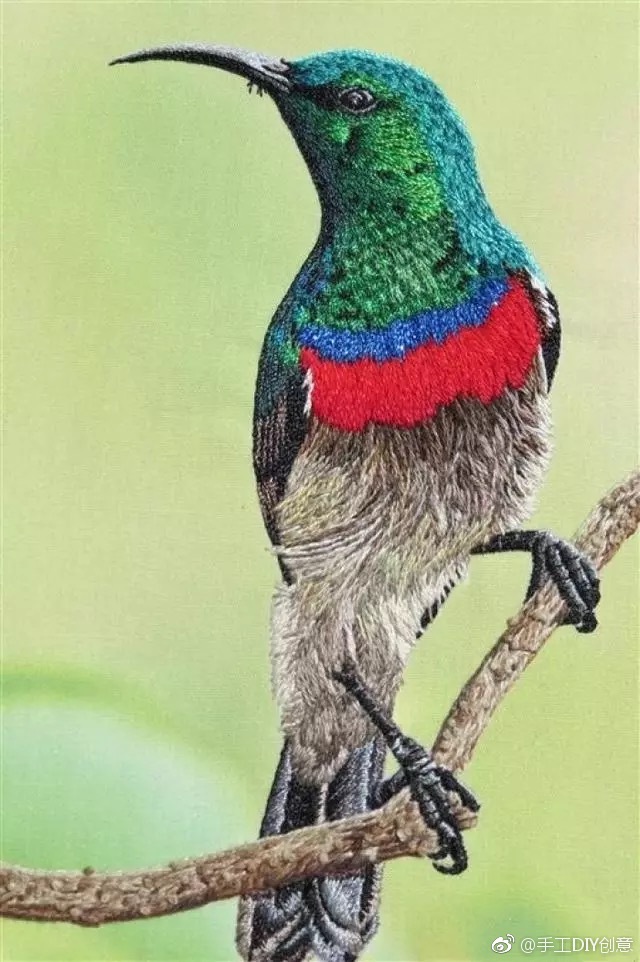 手工花鸟刺绣 ​