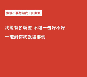 你就不要想起我  田馥甄  歌词