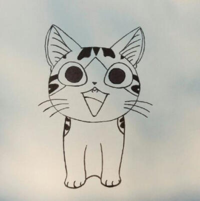 设计秀 简笔画起司猫教程。（纯图版） ​