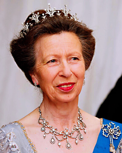 Princess Anne's Diamond Festoon Necklace 这条古典的钻石垂花项链（包括图中那对与之相配的耳环），是半个世纪之前女王和菲利普亲王送给安妮18岁的生日礼物，它的来源与制造年代不明，可能是王室收藏品也有可能是…