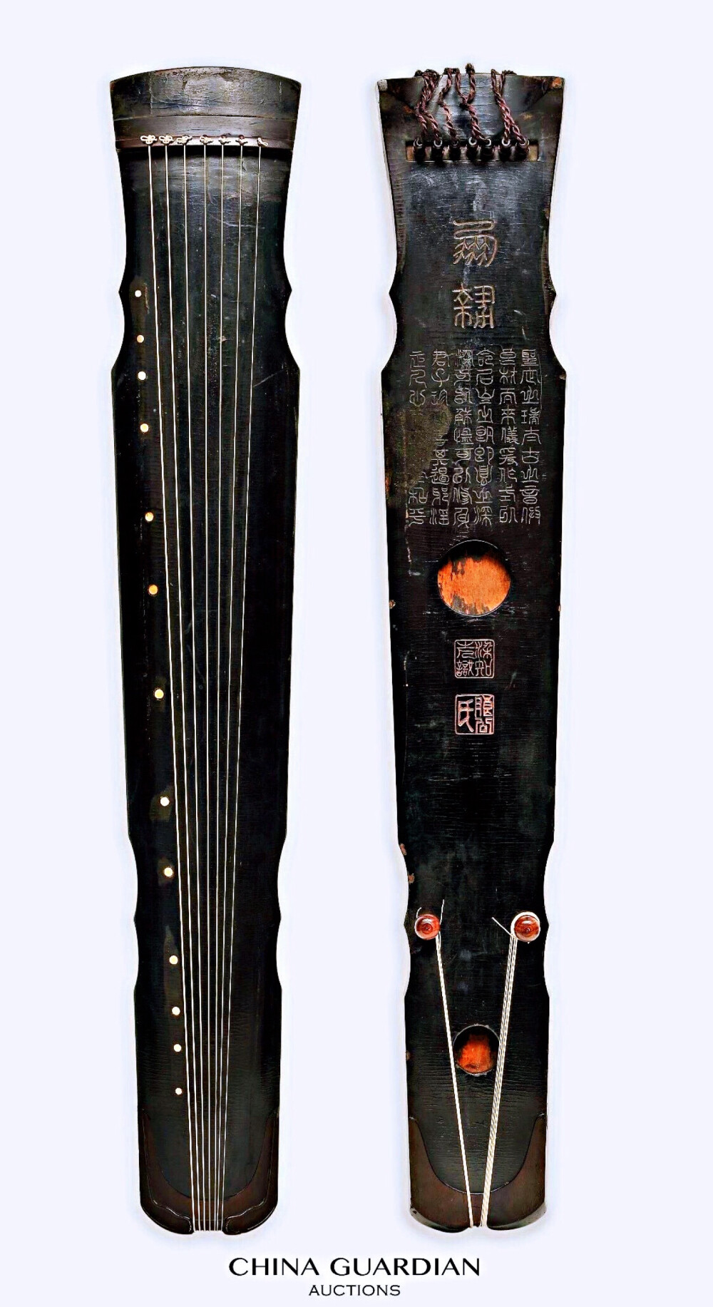 宋
“凤势”式古琴
通长：123 cm 肩宽：19.6 cm 尾宽：15.6 cm