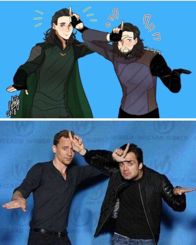 Loki & Bucky 捅肾闺蜜组 Tom Hiddleston & Sebastian Stan 出处见水印 侵歉删