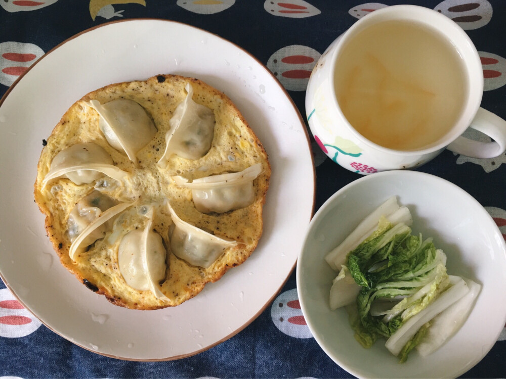 抱蛋煎饺+柚子茶+渍白菜
28/10/18 早