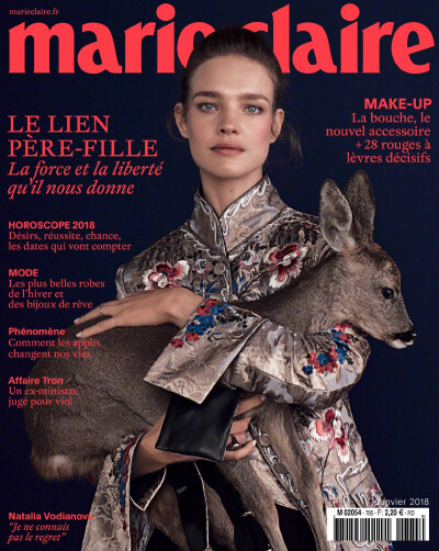 #杂志大片# Marie Claire France January 2018: #Natalia Vodianova#. 作为五个孩子的妈妈,“娜娜”这状态保持的真好. ???