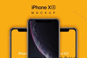 iPhone XS MAX XR苹果手机图层贴图mockup预览样机psd模板psd217