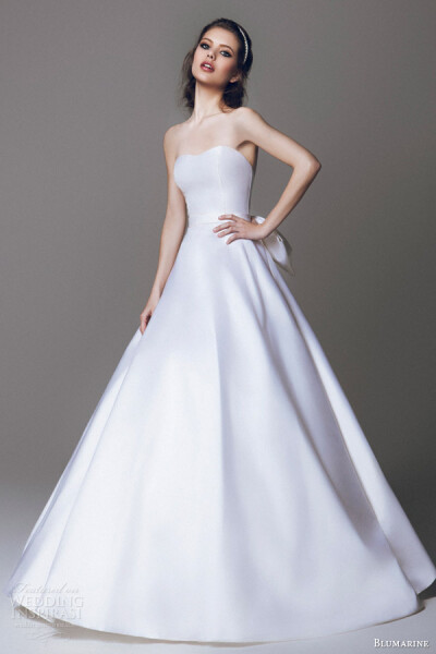 blumarine 2015 simple stunning strapless wedding dress a line ball gown silhouette