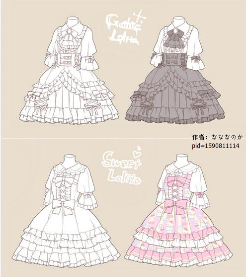 Lolita 服装素材 临摹 绘画素材