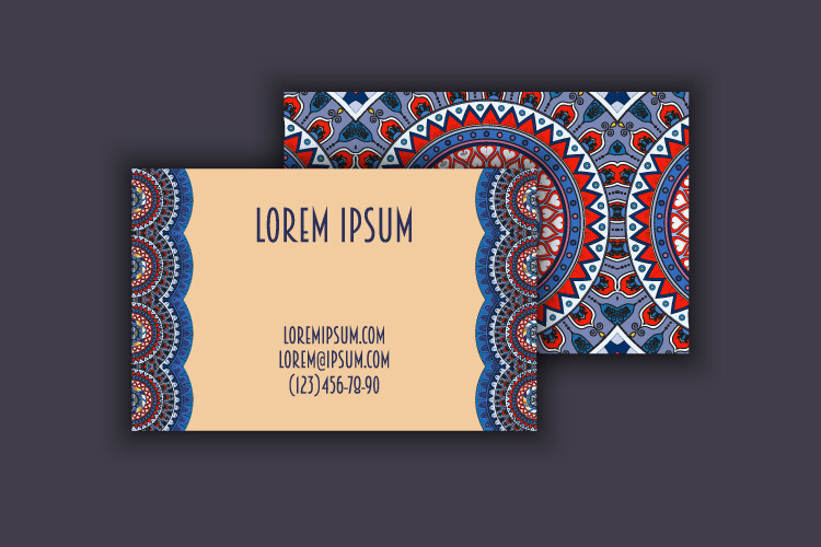 102#23款欧式复古花纹图案民族风名片卡片模板适量设计素材EPS