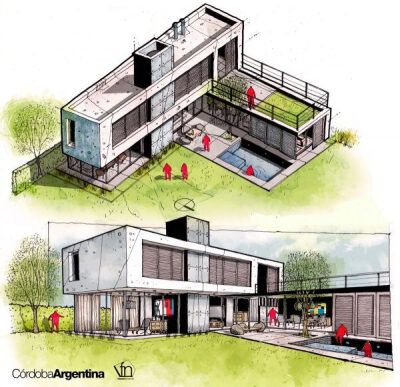 【手绘建筑表现】一位来自阿根廷的建筑系学生作品,Fer Neyra