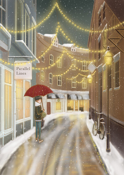 #平行线# #手绘##壁纸#世界的某一端，总有个人在陪你做同一件事