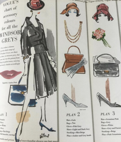 1960年Vogue给出的配色建议 ​​​​