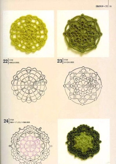 整书单元花小物镂空配饰毛衣钩针钩花图解