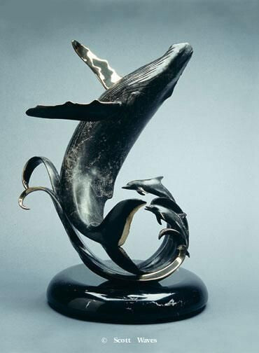 一组关于鲸的雕塑作品 ！