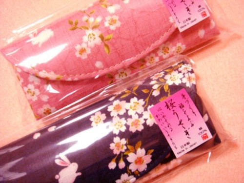 yumi~日本制进口和风日式超美樱花兔子眼镜盒太阳眼镜保护盒