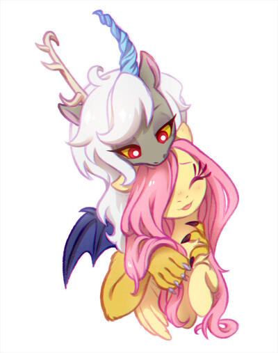 Eris and Fluttershy by JumbleHorse