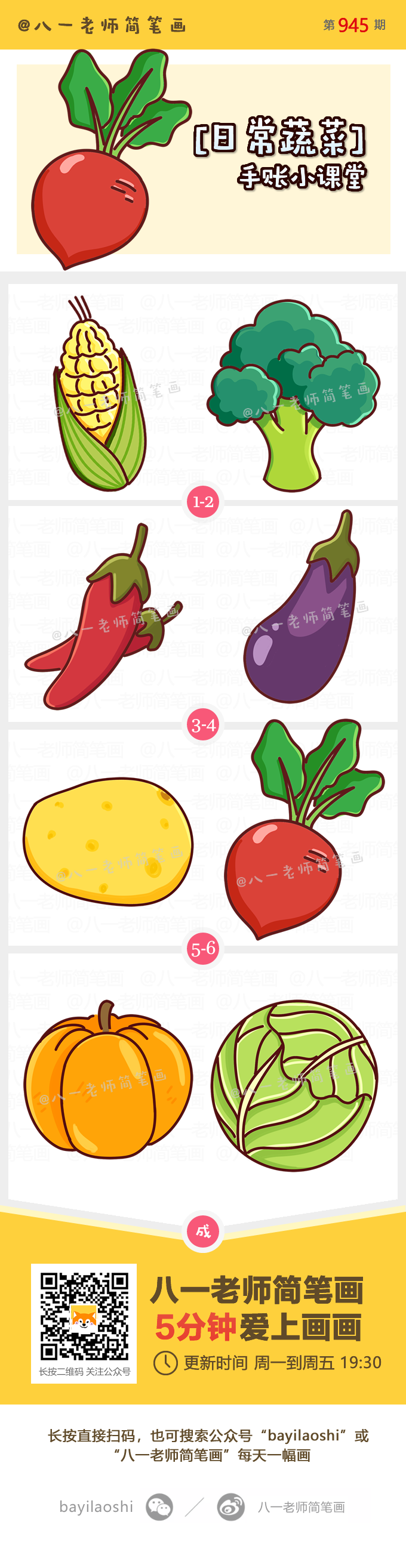 瓜果蔬菜简笔画颜色图片