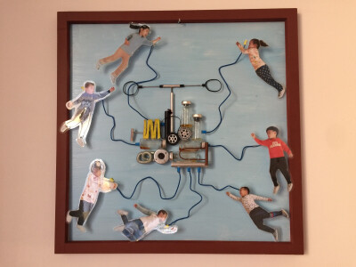 幼儿园班级走廊有趣的科学装饰手工画