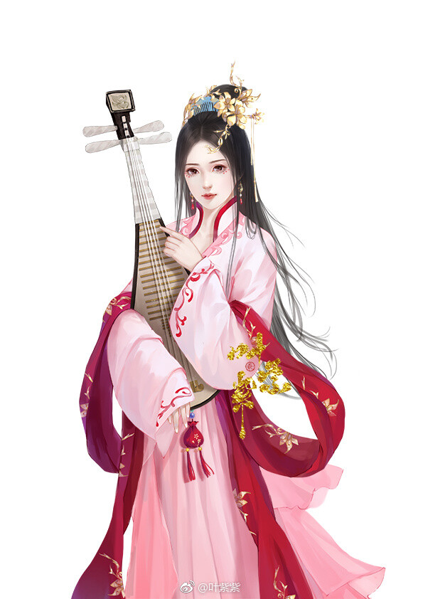 手绘古风粉衣女子
画师见水印