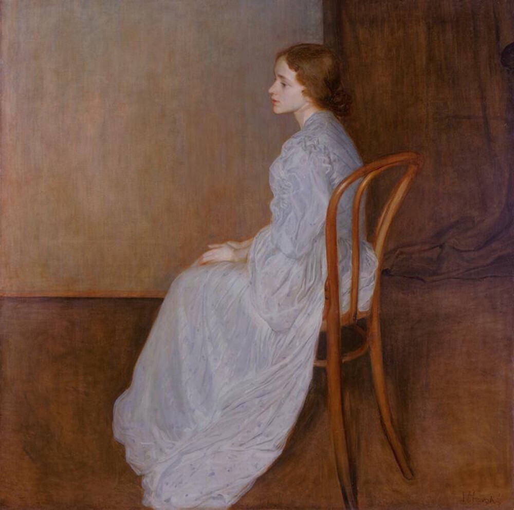 Sedící žena (Dívčí podobizna) / Sitting Woman (Girl’s Portrait), 1906, Jakub Obrovský. Czech (1882 - 1949) ​​​