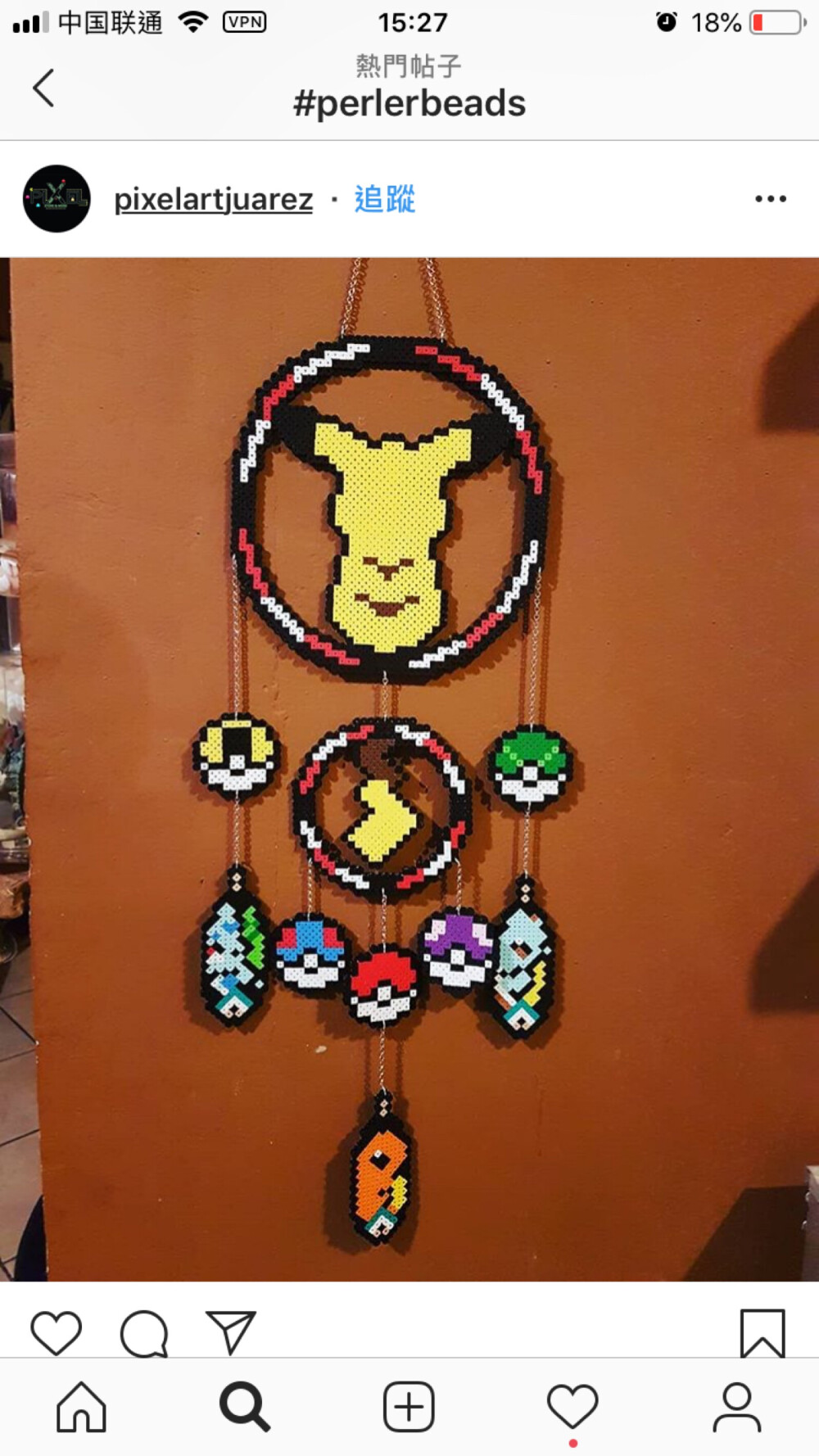 从ig上找的一些拼豆啦