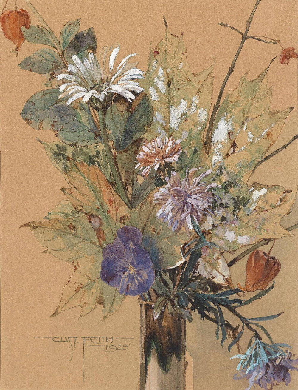 Late summer flowers, 1928, Gustav Feith. Austrian (1875 - 1951) ​​​