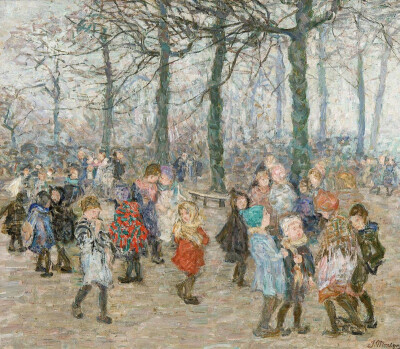 Children playing in the school, 1925, Jenny Montigny. (1875 - 1937) ​​​