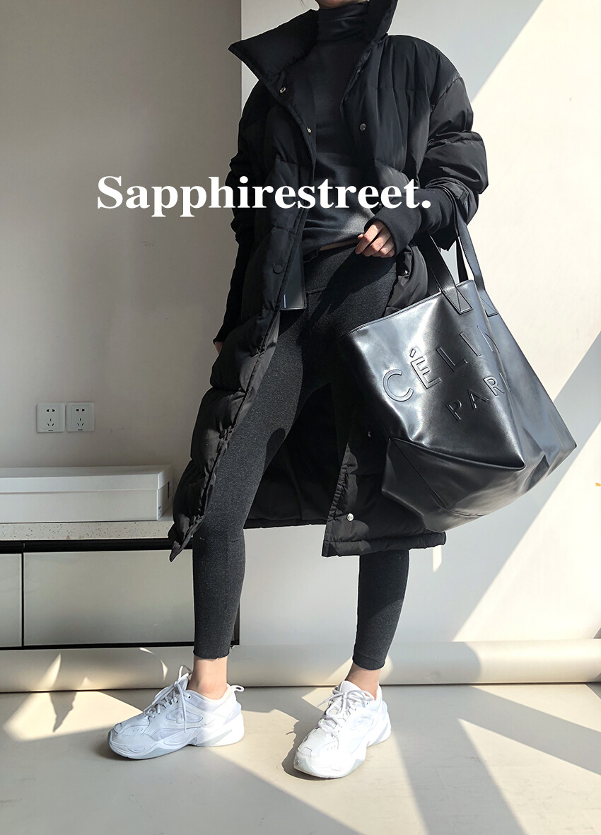 Sapphire AllBlackSports_高级时髦运动型可收腰_330白鸭绒羽绒服