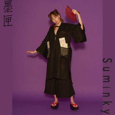 Suminky-墨匣 独立设计 工装风结构和服毛呢羊羔绒外套